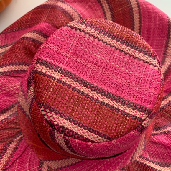 Onigo Red Pink Beach Hat Raffia - 20\